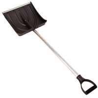 Лопата снеговая пластмассовая 385х380мм с деревян.черенком и V-обр ручкой (№6) (СУ022)